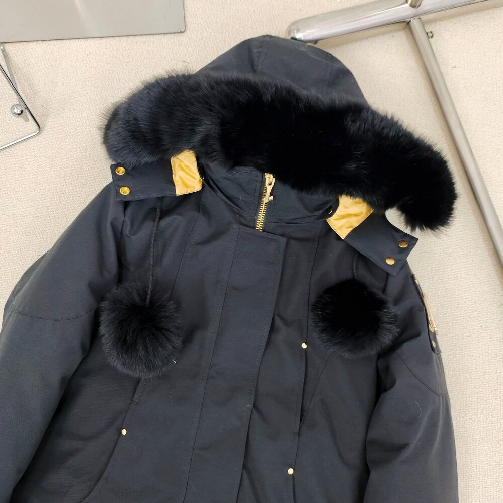 Moose Knucles Black w/ Gold Accents Hooded Parka NWT